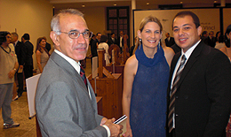 Abdo Chequer (A Gazeta), Victor Affonso (Diretor do Da Vinci), com a esposa Christine