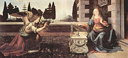 Galeria Uffizi: Anunciao, de Leonardo da Vinci